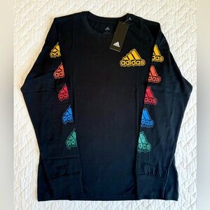 adidas Boys' Long Sleeve Cotton Logo T-Shirt NWT